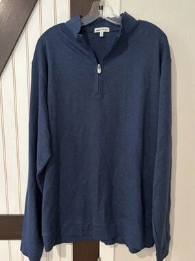 Peter Millar Men's Navy Quarter-Zip Sweater XXL